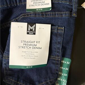 Men's Straight Fit Premium Stretch Denim Jeans Members Mark